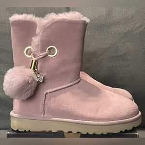 SOLD SOLD SOLD SOLD UGG Irina Tessie Pom Pom Charm Boots Pink Suede 1138130